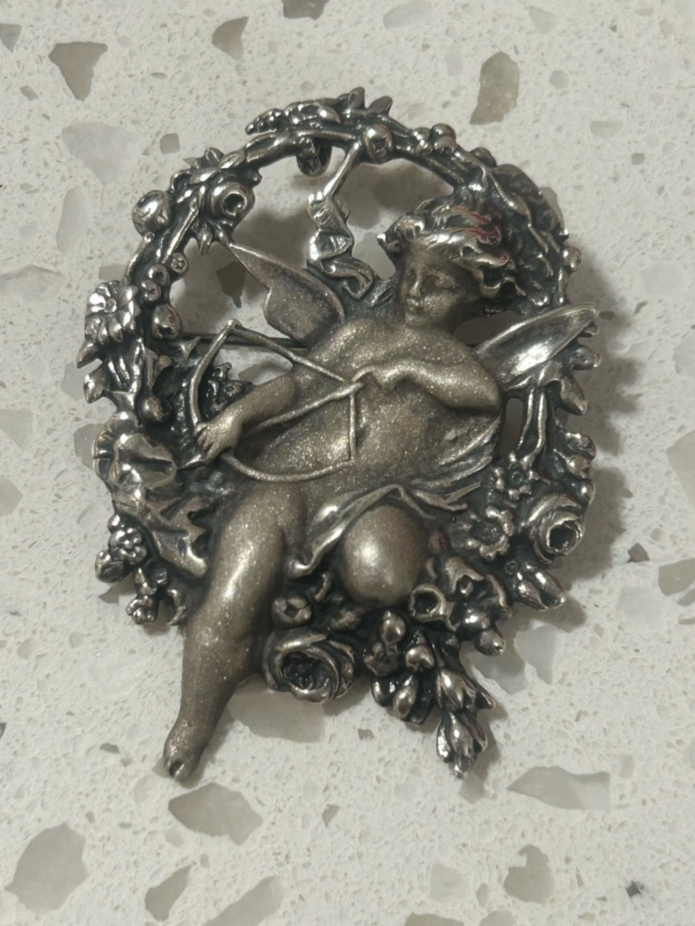 Vintage solid 925 Cherub brooch or pendant ❣️ - Picture 2 of 7